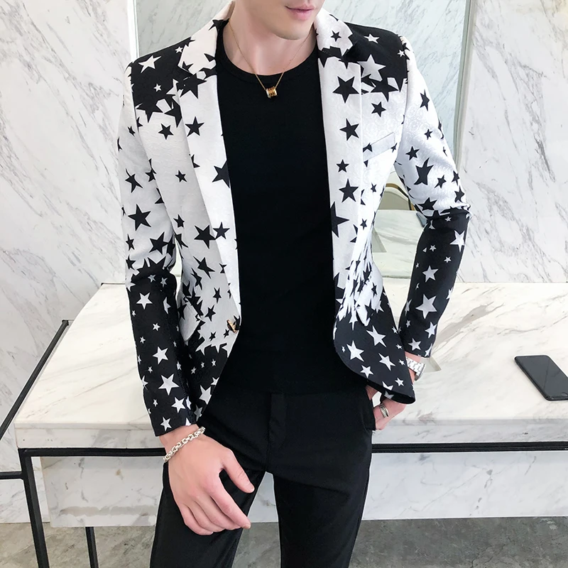 Star Print Slim Fit Blazers 20 - огляд і ціна Mens Grooming Brand
