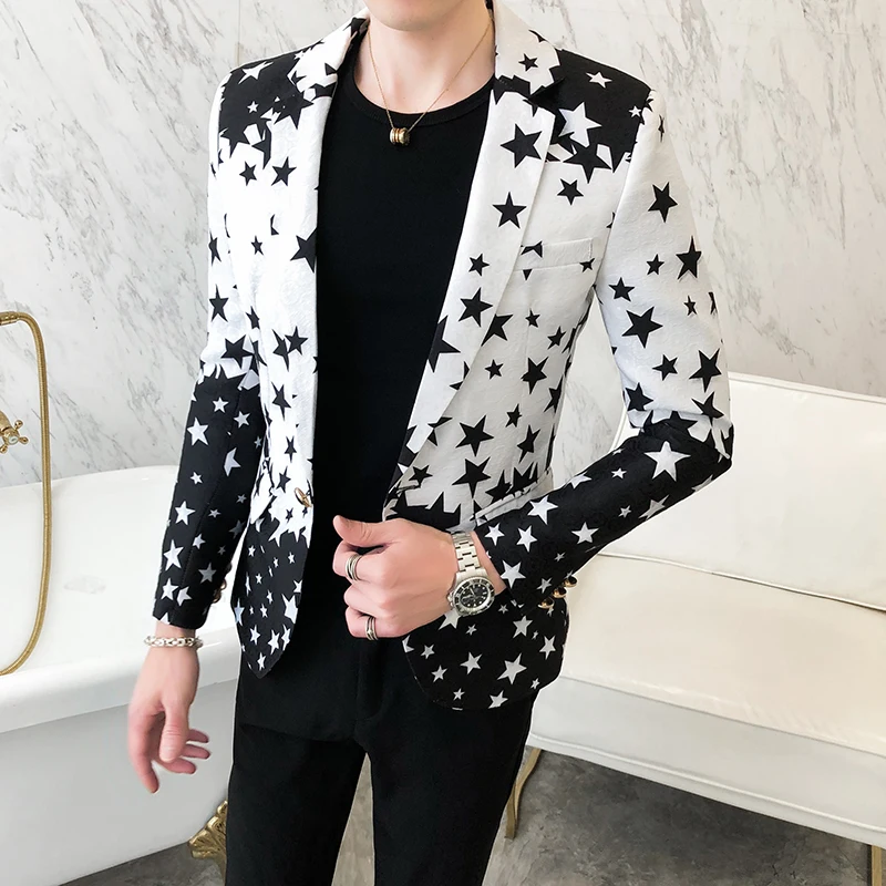 Star Print Slim Fit Blazers 20 - огляд і ціна Mens Grooming Brand