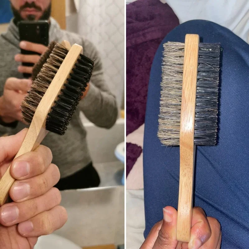 Beard Brush with Natural Woode - огляд і ціна Men'S Grooming Product